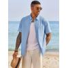Runcati Mens Button Down Shirts Short Sleeve Casual Dress Shirt Summer Untucked Shirts with Pocket(Light Blue)