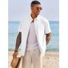 Runcati Mens Button Down Shirts Short Sleeve Casual Dress Shirt Summer Untucked Shirts with Pocket(White)