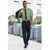 Runcati Mens Button Down Shirts Short Sleeve Wrinkle Free Dress Shirts Business Casual Polka Dot Print Shirt with Pocket(Army Green)