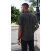 Runcati Mens Button Down Shirts Short Sleeve Wrinkle Free Dress Shirts Business Casual Polka Dot Print Shirt with Pocket(Black)