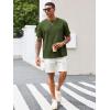Runcati Men’s Casual T-Shirts Short Sleeve Crewneck Summer Stretchy Shirt Textured Jacquard Tops(Army Green)