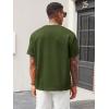 Runcati Men’s Casual T-Shirts Short Sleeve Crewneck Summer Stretchy Shirt Textured Jacquard Tops(Army Green)