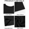 Runcati Men’s Casual T-Shirts Short Sleeve Crewneck Summer Stretchy Shirt Textured Jacquard Tops(Black)
