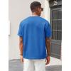 Runcati Men’s Casual T-Shirts Short Sleeve Crewneck Summer Stretchy Shirt Textured Jacquard Tops(Blue)