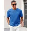 Runcati Men’s Casual T-Shirts Short Sleeve Crewneck Summer Stretchy Shirt Textured Jacquard Tops(Blue)