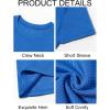 Runcati Men’s Casual T-Shirts Short Sleeve Crewneck Summer Stretchy Shirt Textured Jacquard Tops(Blue)