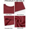 Runcati Men’s Casual T-Shirts Short Sleeve Crewneck Summer Stretchy Shirt Textured Jacquard Tops(Burgundy)