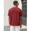 Runcati Men’s Casual T-Shirts Short Sleeve Crewneck Summer Stretchy Shirt Textured Jacquard Tops(Burgundy)