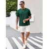 Runcati Men’s Casual T-Shirts Short Sleeve Crewneck Summer Stretchy Shirt Textured Jacquard Tops(Dark Green)