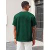 Runcati Men’s Casual T-Shirts Short Sleeve Crewneck Summer Stretchy Shirt Textured Jacquard Tops(Dark Green)