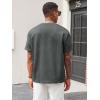 Runcati Men’s Casual T-Shirts Short Sleeve Crewneck Summer Stretchy Shirt Textured Jacquard Tops(Dark Grey)
