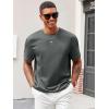 Runcati Men’s Casual T-Shirts Short Sleeve Crewneck Summer Stretchy Shirt Textured Jacquard Tops(Dark Grey)