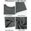 Runcati Men’s Casual T-Shirts Short Sleeve Crewneck Summer Stretchy Shirt Textured Jacquard Tops(Dark Grey)