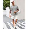 Runcati Men’s Casual T-Shirts Short Sleeve Crewneck Summer Stretchy Shirt Textured Jacquard Tops(Grey)