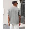Runcati Men’s Casual T-Shirts Short Sleeve Crewneck Summer Stretchy Shirt Textured Jacquard Tops(Grey)
