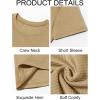 Runcati Men’s Casual T-Shirts Short Sleeve Crewneck Summer Stretchy Shirt Textured Jacquard Tops(Khaki)