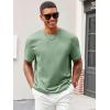 Runcati Men’s Casual T-Shirts Short Sleeve Crewneck Summer Stretchy Shirt Textured Jacquard Tops(Mint Green)