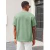 Runcati Men’s Casual T-Shirts Short Sleeve Crewneck Summer Stretchy Shirt Textured Jacquard Tops(Mint Green)