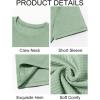 Runcati Men’s Casual T-Shirts Short Sleeve Crewneck Summer Stretchy Shirt Textured Jacquard Tops(Mint Green)