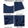 Runcati Men’s Casual T-Shirts Short Sleeve Crewneck Summer Stretchy Shirt Textured Jacquard Tops(Navy)