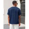 Runcati Men’s Casual T-Shirts Short Sleeve Crewneck Summer Stretchy Shirt Textured Jacquard Tops(Navy)