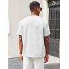 Runcati Men’s Casual T-Shirts Short Sleeve Crewneck Summer Stretchy Shirt Textured Jacquard Tops(White)