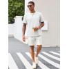 Runcati Men’s Casual T-Shirts Short Sleeve Crewneck Summer Stretchy Shirt Textured Jacquard Tops(White)