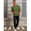Runcati Mens Casual T-Shirts Short Sleeve Lightweight Oversized Summer Cotton Tee Beach Crew Neck Tops(Army Green)