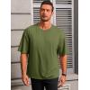 Runcati Mens Casual T-Shirts Short Sleeve Lightweight Oversized Summer Cotton Tee Beach Crew Neck Tops(Army Green)