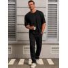 Runcati Mens Casual T-Shirts Short Sleeve Lightweight Oversized Summer Cotton Tee Beach Crew Neck Tops(Black)