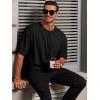 Runcati Mens Casual T-Shirts Short Sleeve Lightweight Oversized Summer Cotton Tee Beach Crew Neck Tops(Black)