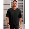 Runcati Mens Casual T-Shirts Short Sleeve Lightweight Oversized Summer Cotton Tee Beach Crew Neck Tops(Black)