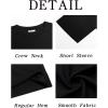 Runcati Mens Casual T-Shirts Short Sleeve Lightweight Oversized Summer Cotton Tee Beach Crew Neck Tops(Black)