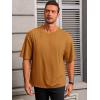 Runcati Mens Casual T-Shirts Short Sleeve Lightweight Oversized Summer Cotton Tee Beach Crew Neck Tops(Brown)
