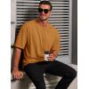 Runcati Mens Casual T-Shirts Short Sleeve Lightweight Oversized Summer Cotton Tee Beach Crew Neck Tops(Brown)