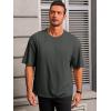 Runcati Mens Casual T-Shirts Short Sleeve Lightweight Oversized Summer Cotton Tee Beach Crew Neck Tops(Dark Grey)