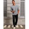 Runcati Mens Casual T-Shirts Short Sleeve Lightweight Oversized Summer Cotton Tee Beach Crew Neck Tops(Grey)