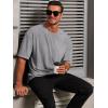 Runcati Mens Casual T-Shirts Short Sleeve Lightweight Oversized Summer Cotton Tee Beach Crew Neck Tops(Grey)