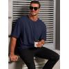 Runcati Mens Casual T-Shirts Short Sleeve Lightweight Oversized Summer Cotton Tee Beach Crew Neck Tops(Navy)