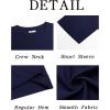 Runcati Mens Casual T-Shirts Short Sleeve Lightweight Oversized Summer Cotton Tee Beach Crew Neck Tops(Navy)
