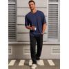 Runcati Mens Casual T-Shirts Short Sleeve Lightweight Oversized Summer Cotton Tee Beach Crew Neck Tops(Navy)