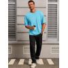 Runcati Mens Casual T-Shirts Short Sleeve Lightweight Oversized Summer Cotton Tee Beach Crew Neck Tops(Sky Blue)
