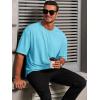 Runcati Mens Casual T-Shirts Short Sleeve Lightweight Oversized Summer Cotton Tee Beach Crew Neck Tops(Sky Blue)