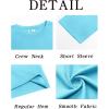 Runcati Mens Casual T-Shirts Short Sleeve Lightweight Oversized Summer Cotton Tee Beach Crew Neck Tops(Sky Blue)