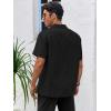 Runcati Mens Linen Cuban Guayabera Shirts Button Down Short Sleeve Shirt Cotton Hippie Summer Beach Vacation Shirts(Black)