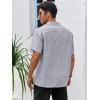 Runcati Mens Linen Cuban Guayabera Shirts Button Down Short Sleeve Shirt Cotton Hippie Summer Beach Vacation Shirts(Grey)