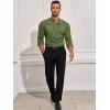 Runcati Mens Linen Henley Shirts Casual Lightweight 3/4 Sleeve T-Shirt Summer Beach Yoga Hippie Tops(Army Green)