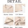 Runcati Mens Linen Henley Shirts Casual Lightweight 3/4 Sleeve T-Shirt Summer Beach Yoga Hippie Tops(Beige)