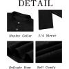 Runcati Mens Linen Henley Shirts Casual Lightweight 3/4 Sleeve T-Shirt Summer Beach Yoga Hippie Tops(Black)