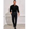 Runcati Mens Linen Henley Shirts Casual Lightweight 3/4 Sleeve T-Shirt Summer Beach Yoga Hippie Tops(Black)